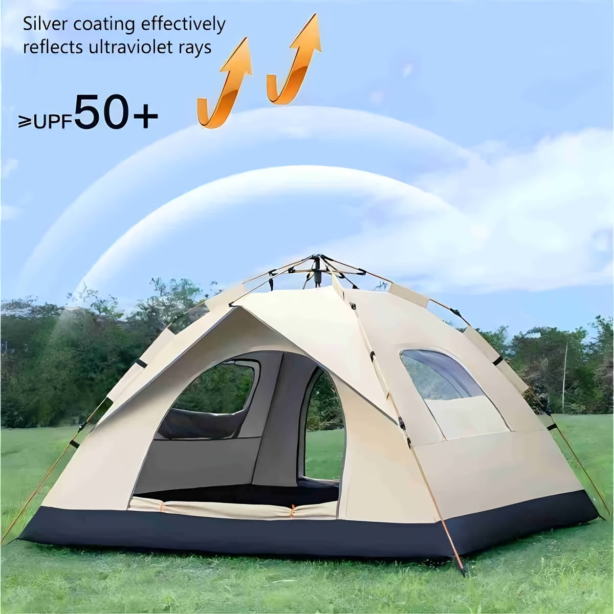 QuickCamp Tent - Quick-erect tent with UV protection for 4 people