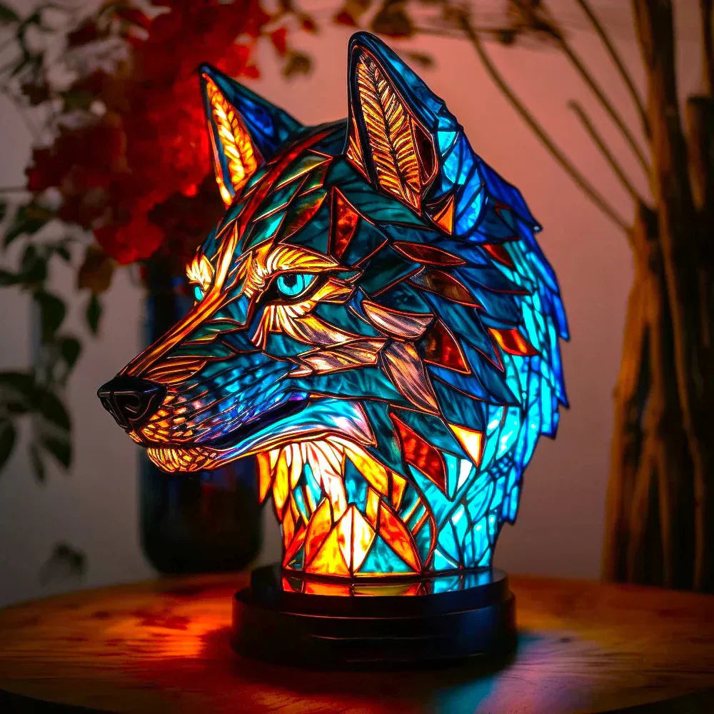 Vibrant Stained Glass Animal Lamps – Artistic Table Decoration