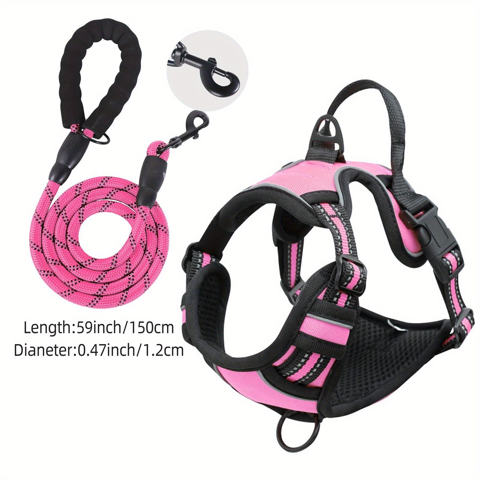 Reflective Dog Harness with Leash Set - Adjustable and Safe for Walking and Training
