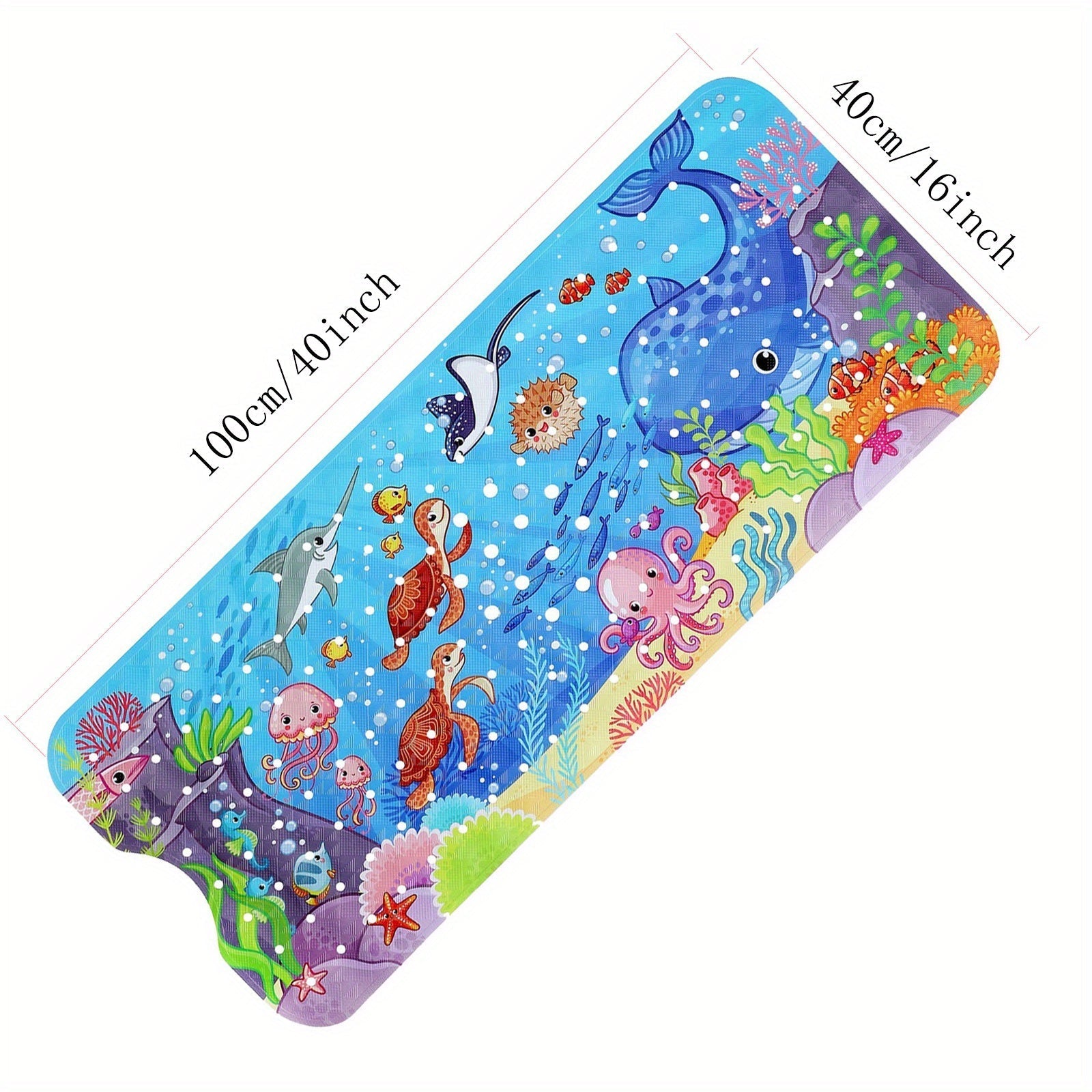 Extra-Long Anti-Slip Bath Mat – Machine Washable with Suction Cups