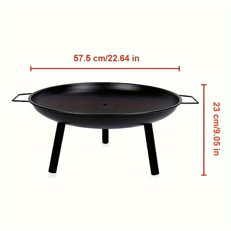 Cast Iron Fire Bowl – Ideal for Barbecuing, Camping, and Garden Lighting