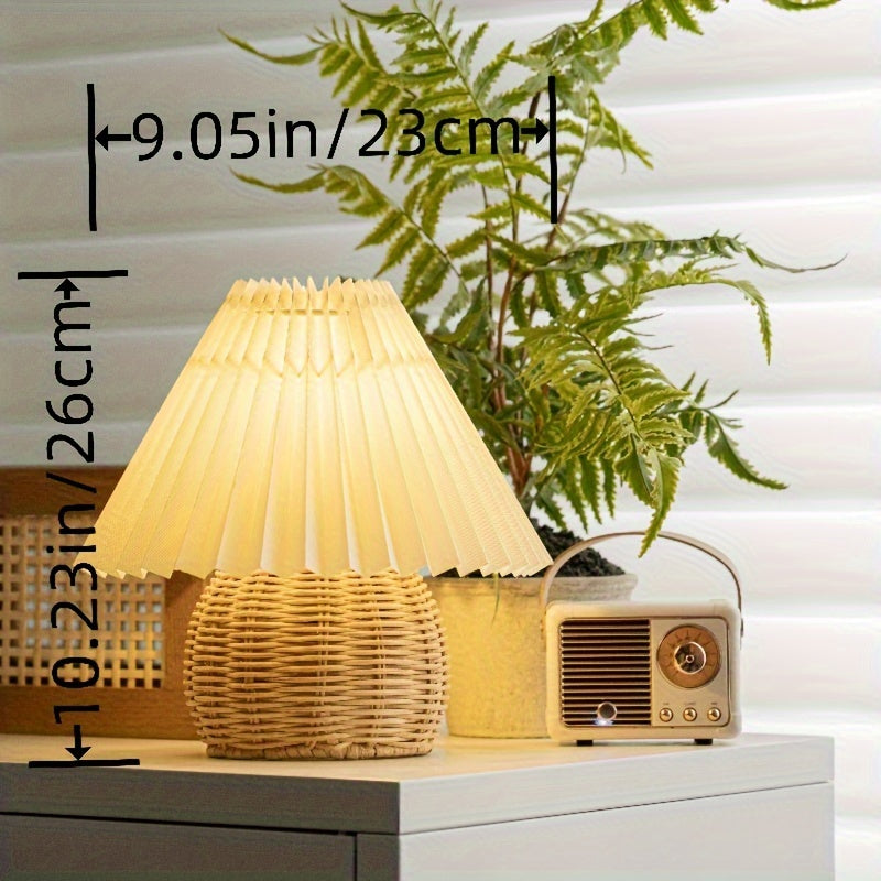Bamboo Woven Table Lamp - Atmospheric and Refined Design