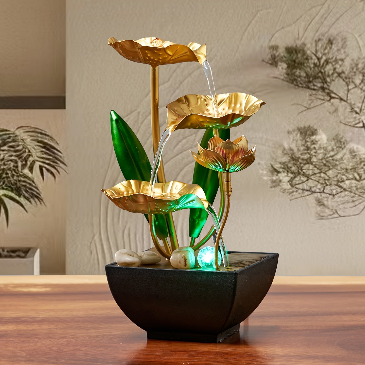 Serene Lotus Indoor Fountain – Calming and Atmospheric