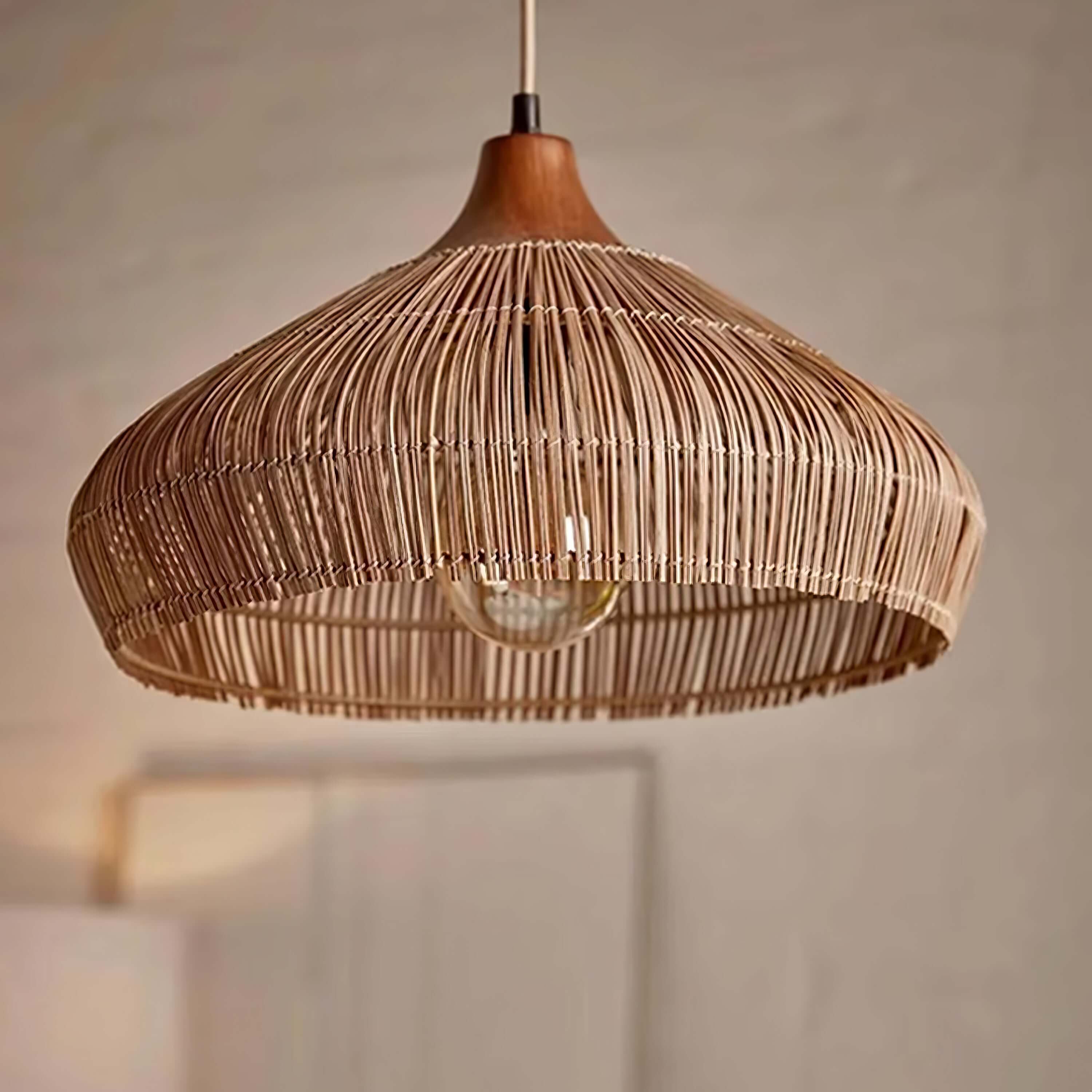 Rattan Pendant Lamp - Bohemian Style Pendant Light