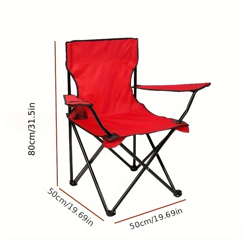 Foldable Camping Chair with Side Pocket - Durable Steel Frame for Outdoor Activities