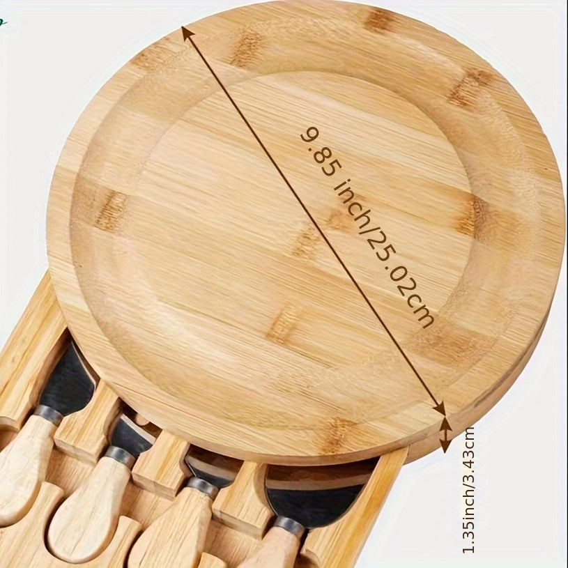 Bamboo Cheese Board with Cheese Knives – Stylish and Practical for Any Occasion