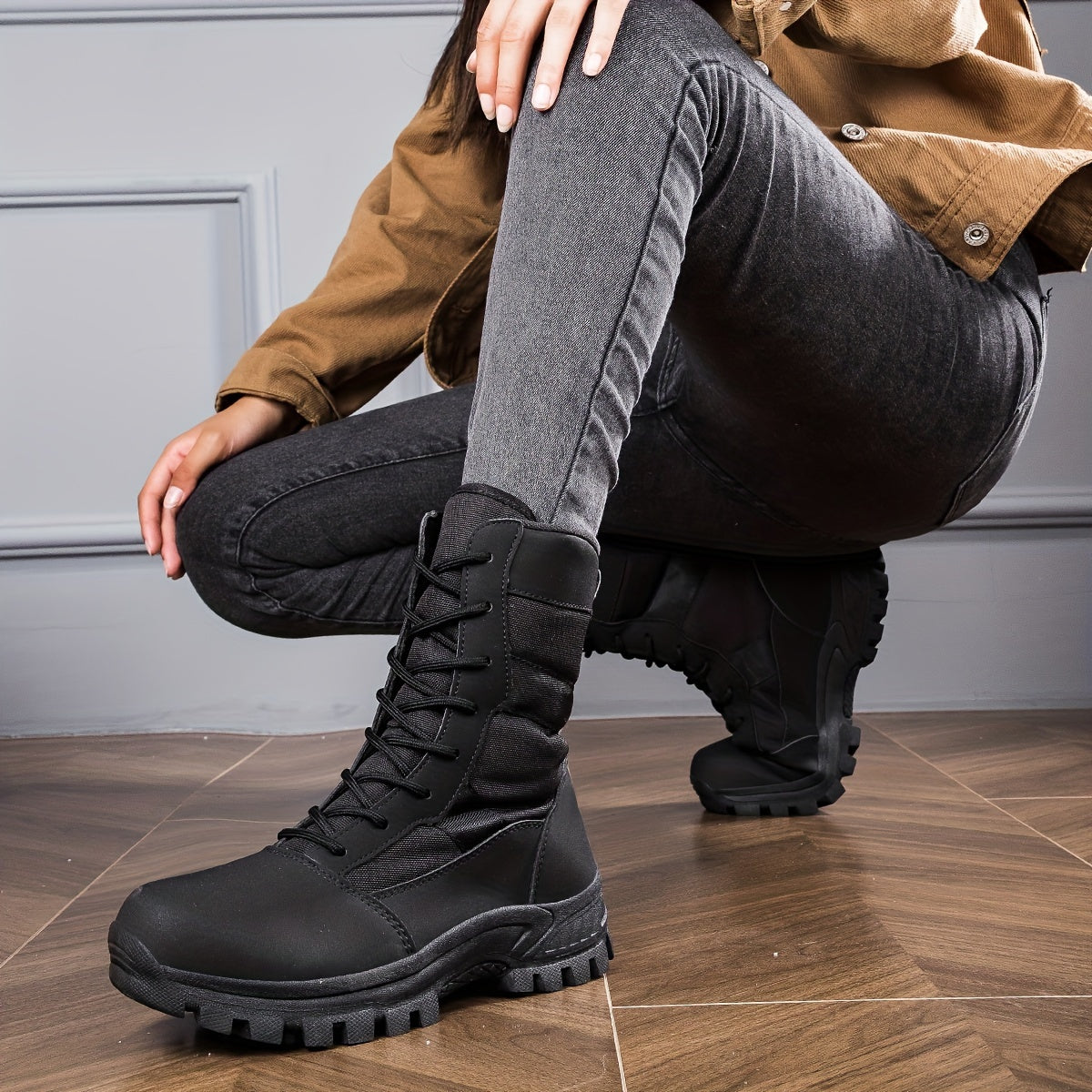 Ladies Mid-Calf Hiking Boots – Non-Slip Trekking Shoes with Comfortable Lining