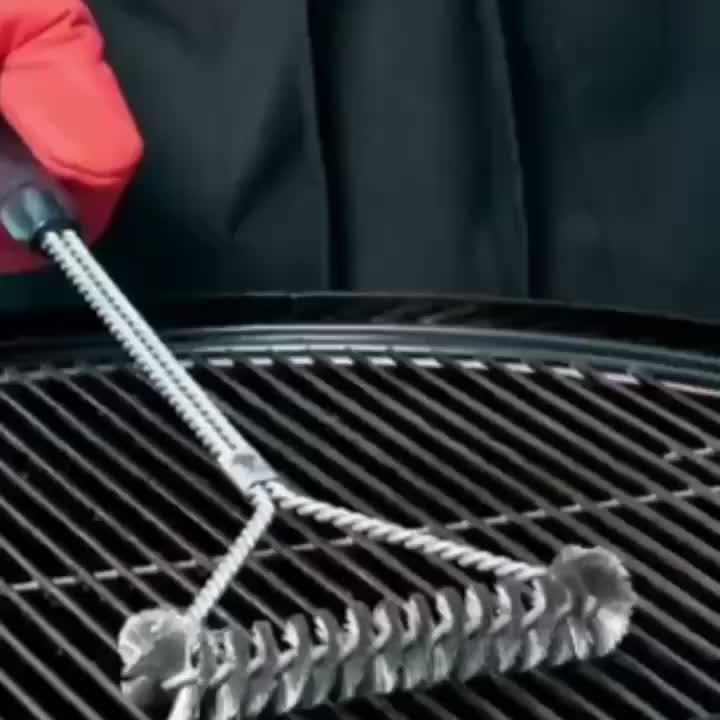Y-Shaped BBQ Brush with Long Handle – Stainless Steel Cleaning Brush for Thorough Grill Cleaning