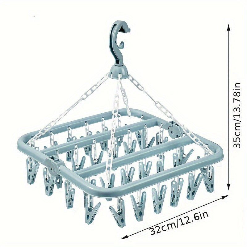 Foldable Drying Rack with Clips – Space-Saving and Practical for Small Laundry