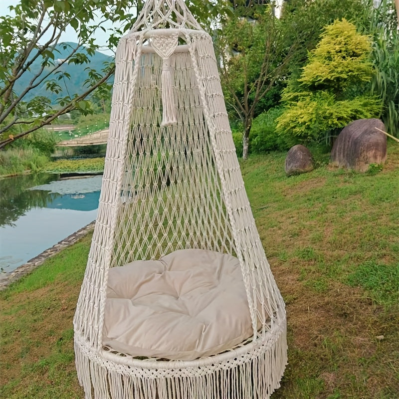 BohoSwing Handwoven Hanging Chair – Relaxed Bohemian Vibes