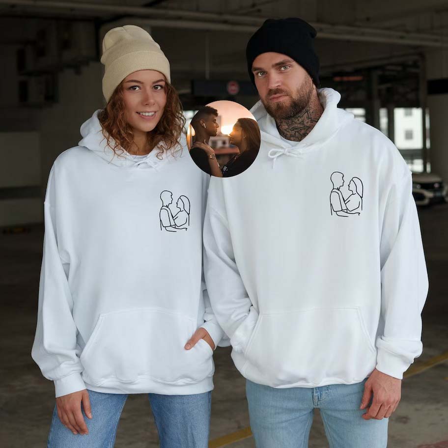 LuxStitch Memory Hoodie | Premium embroidered hoodie with personalized photo design