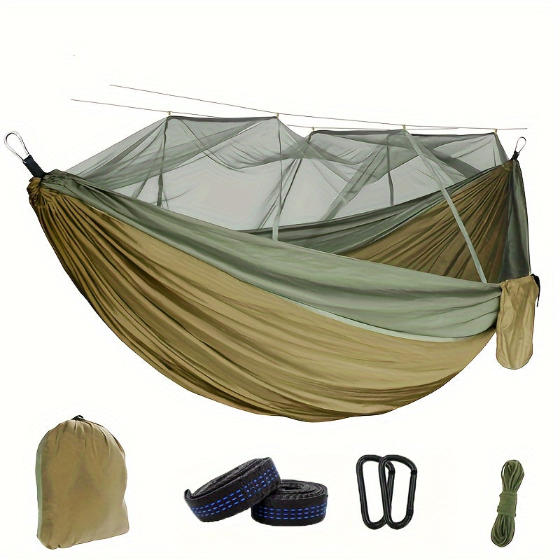 Double Hammock with Mosquito Net - Comfortable and Protective for Camping and Travelling