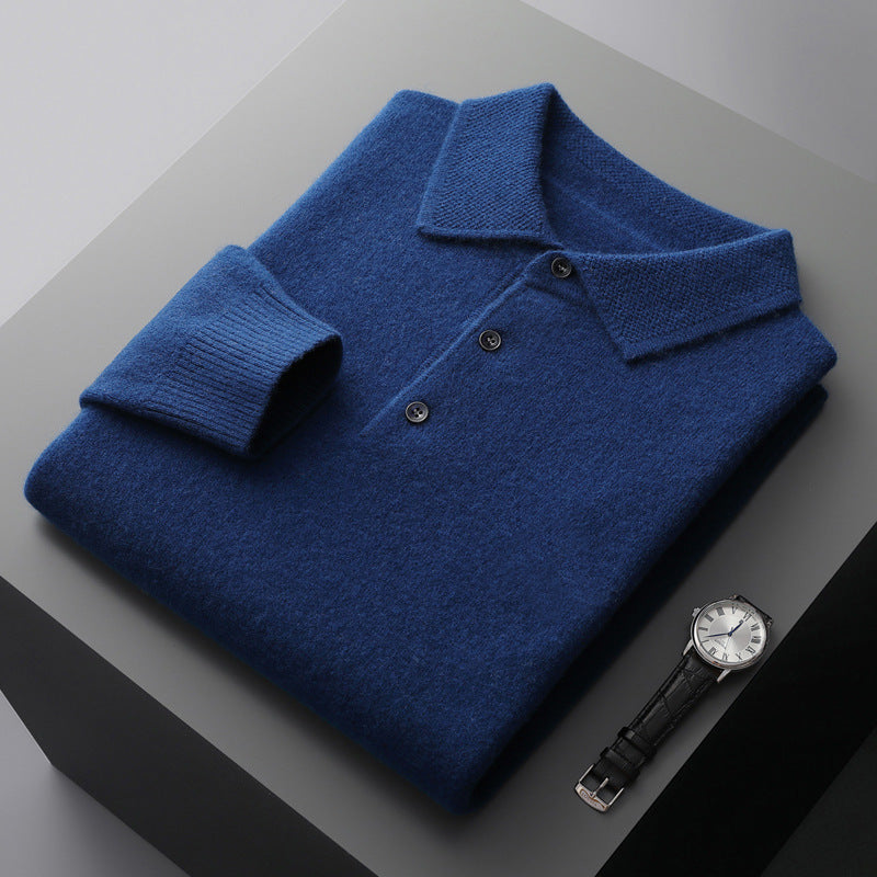 Meriwarm Longsleeve Polo | Men's Clothing | Luxury polo made from merino wool and cashmere for winter