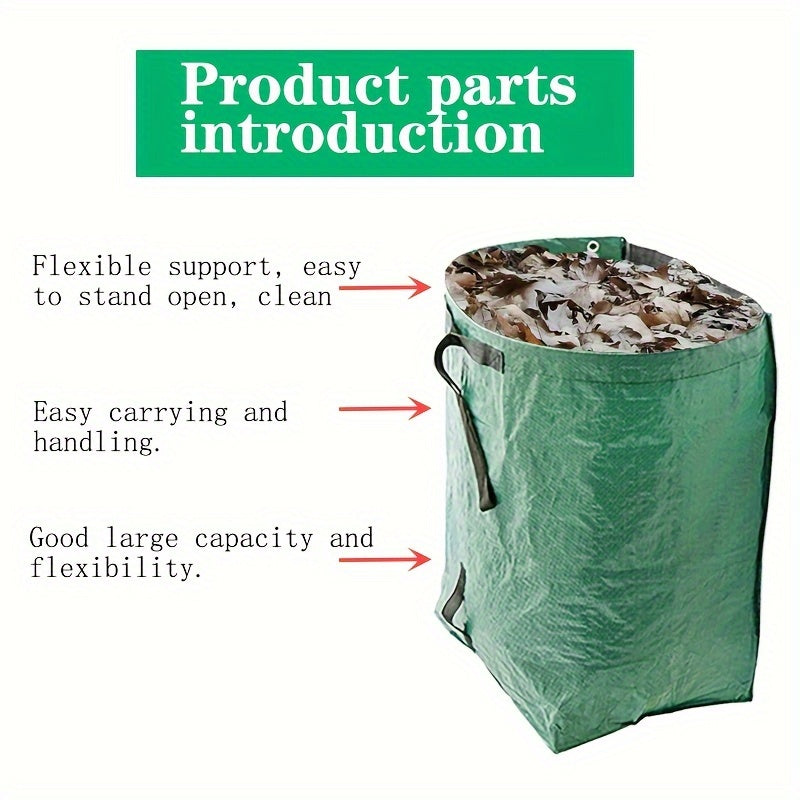 Large Garden Waste Bag - Durable and Reusable, 53 Gallon Capacity
