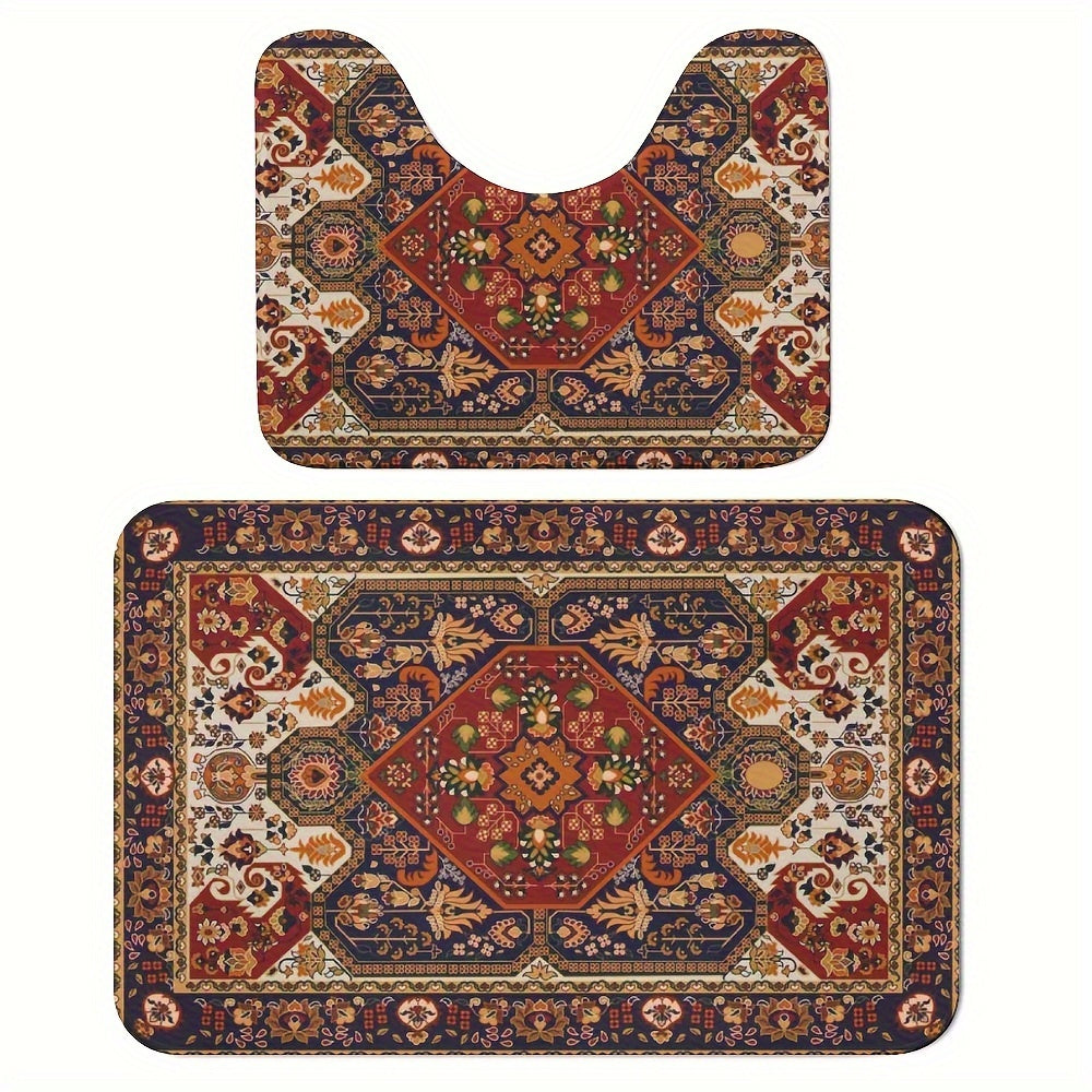 Persian-Inspired Bathroom Mat Set – Absorbent and Non-Slip