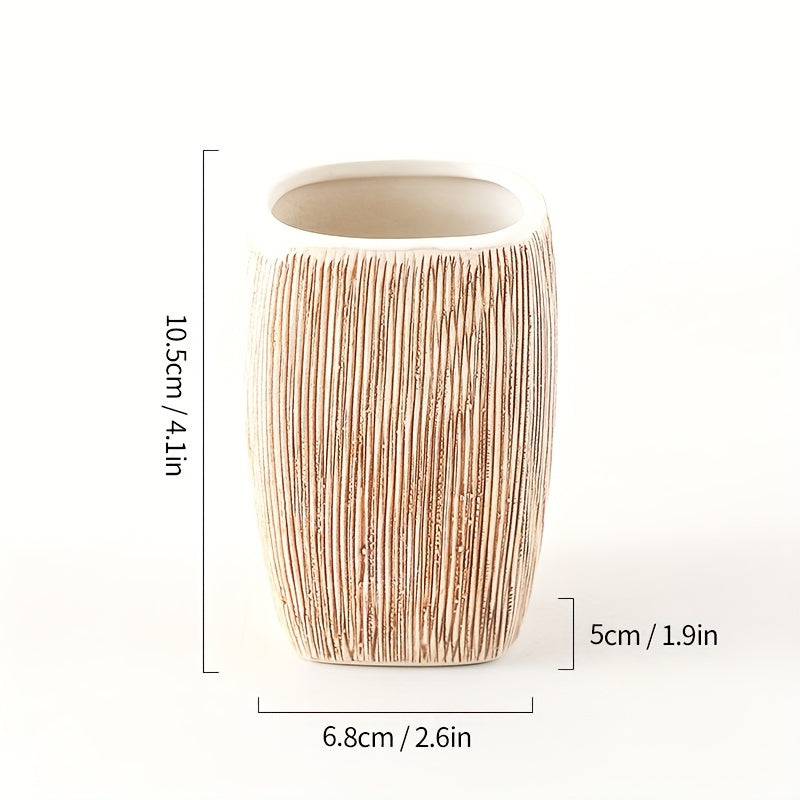 Wood Grain Style Ceramic Bathroom Set – Luxurious Accessories for a Natural Touch in Your Bathroom