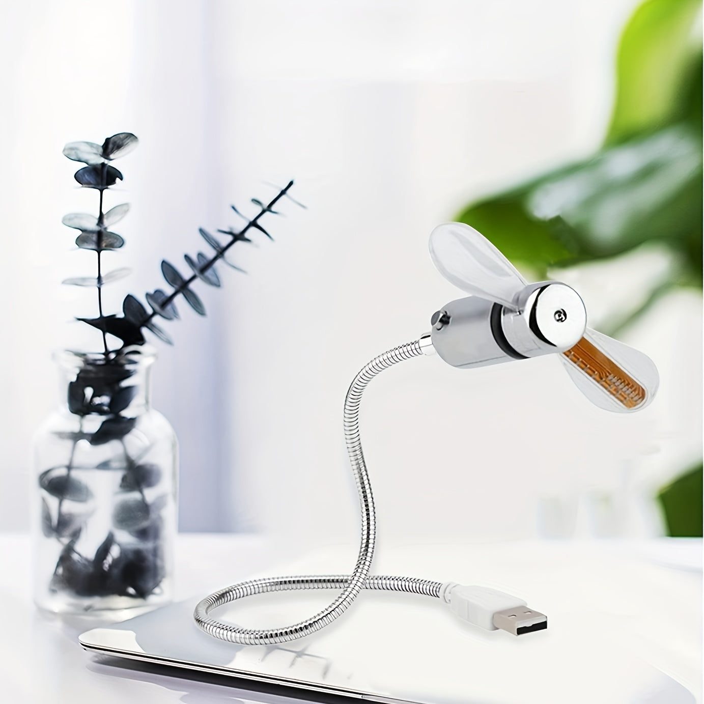 Portable USB LED Clock Fan with Time Display