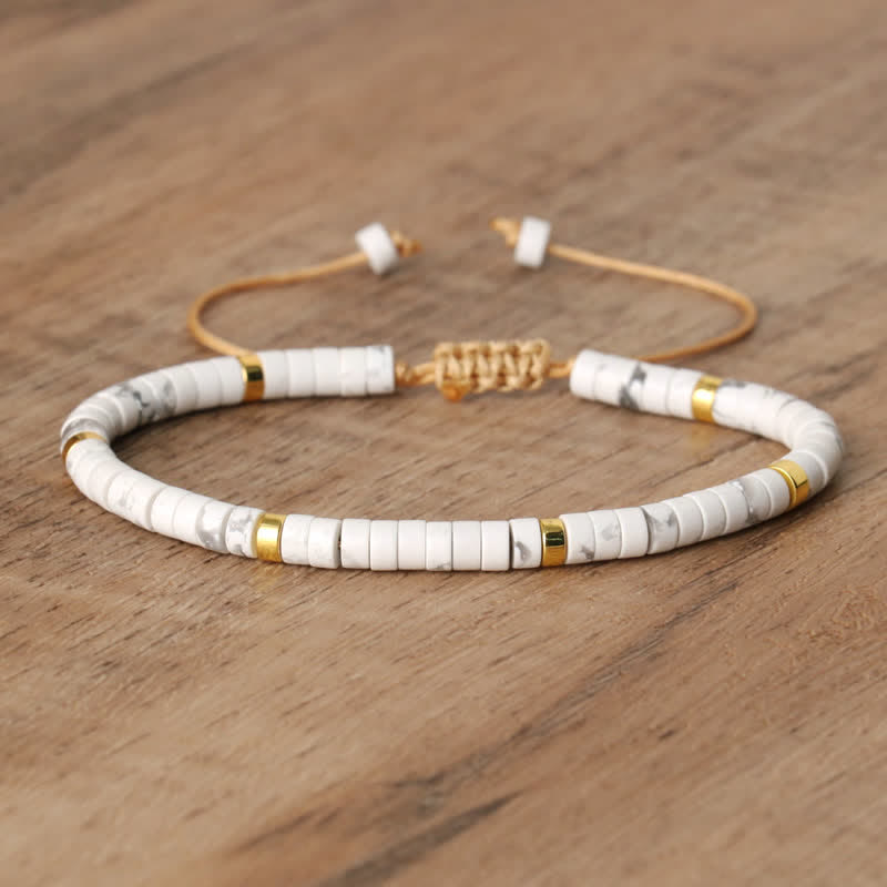 Braided Bracelet with 2.4 mm Natural Stone Beads – Seraphina