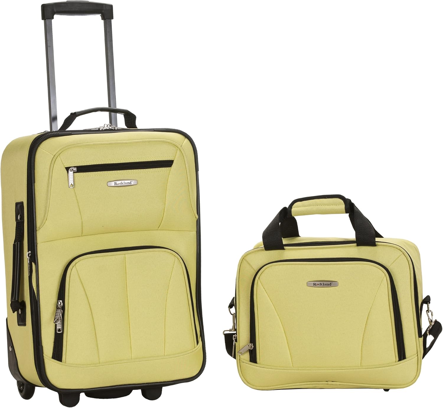 2-Piece Softside Upright Luggage Set with Cabin Bag & Smooth-Running Wheels