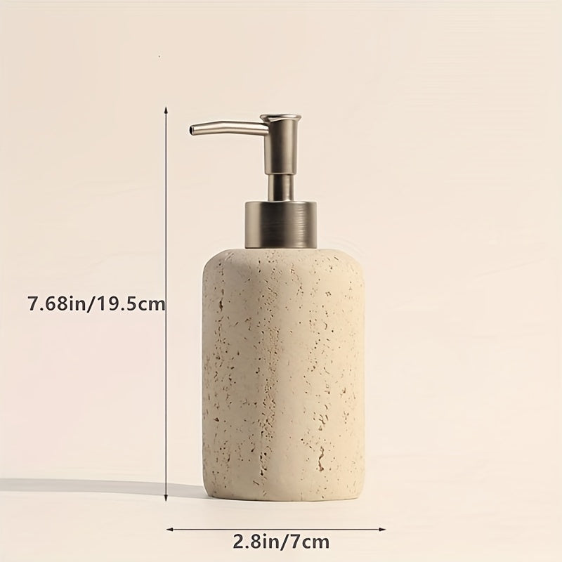 Marble Soap Dispenser – Luxury Resin Dispenser with Stainless Steel Pump for Bathroom or Kitchen