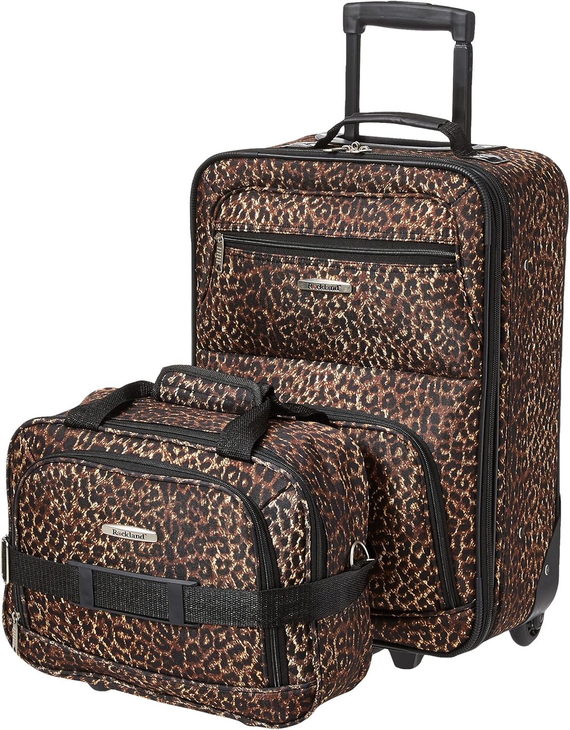 2-Piece Softside Upright Luggage Set with Cabin Bag & Smooth-Running Wheels