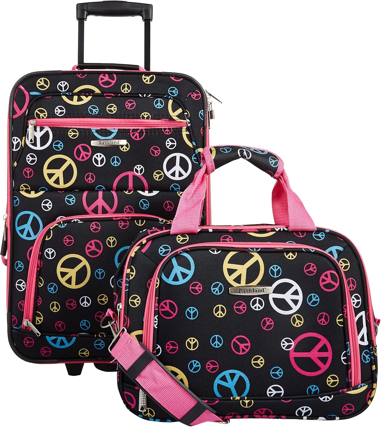 2-Piece Softside Upright Luggage Set with Cabin Bag & Smooth-Running Wheels