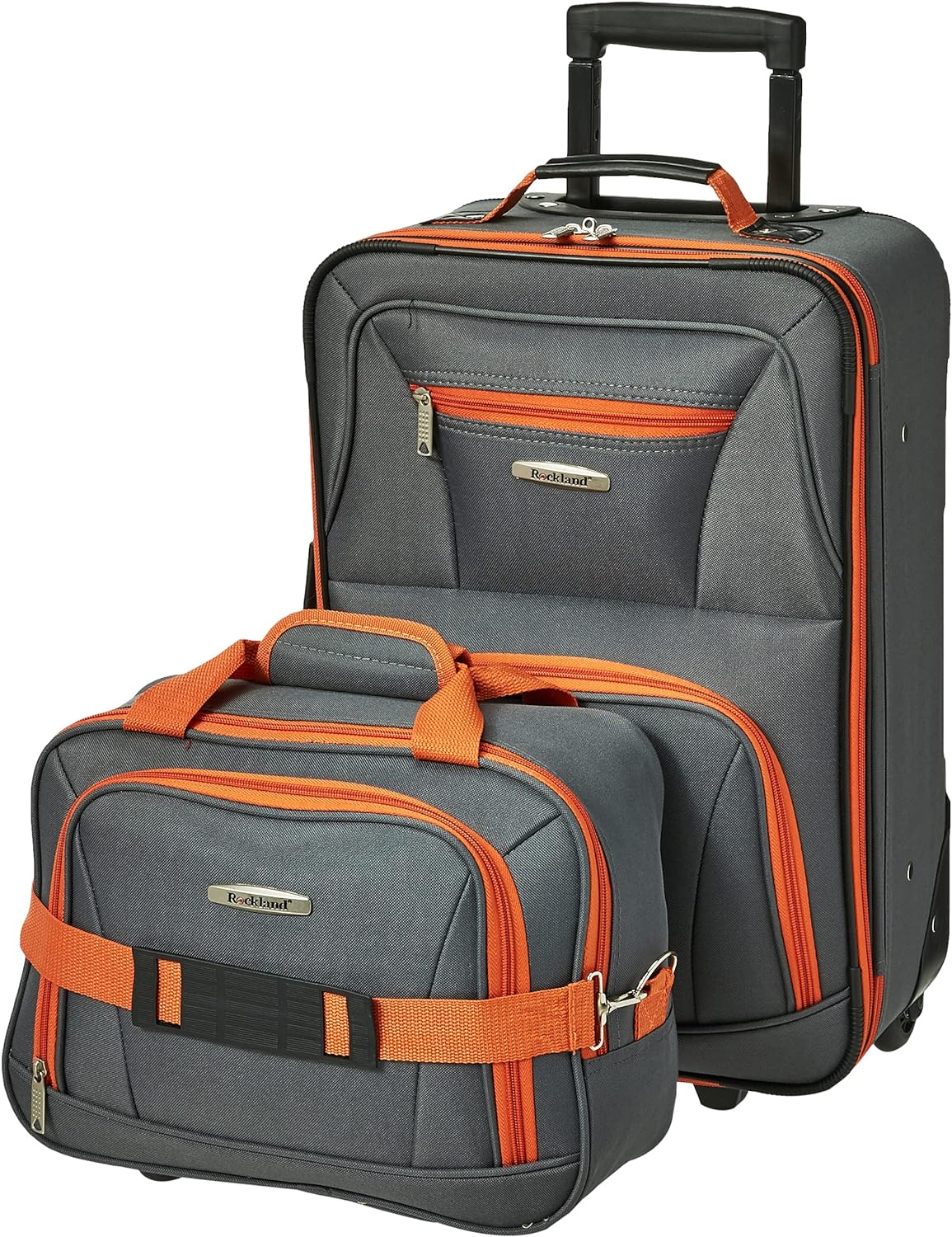 2-Piece Softside Upright Luggage Set with Cabin Bag & Smooth-Running Wheels