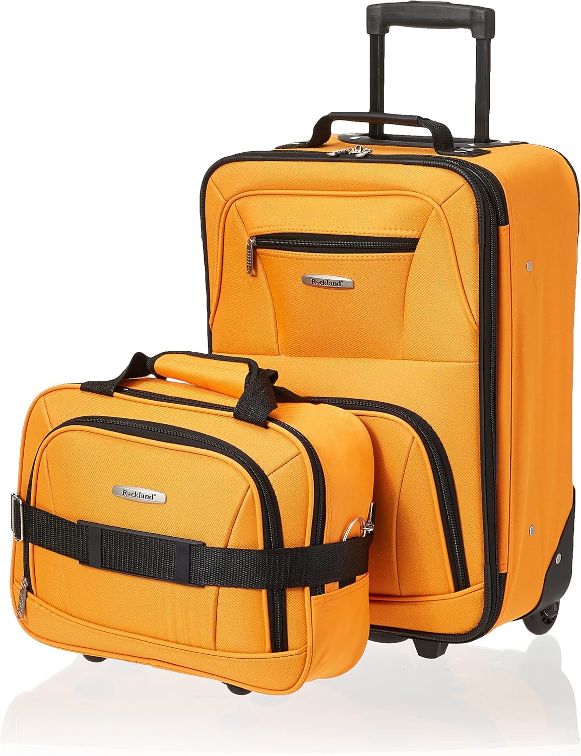 2-Piece Softside Upright Luggage Set with Cabin Bag & Smooth-Running Wheels