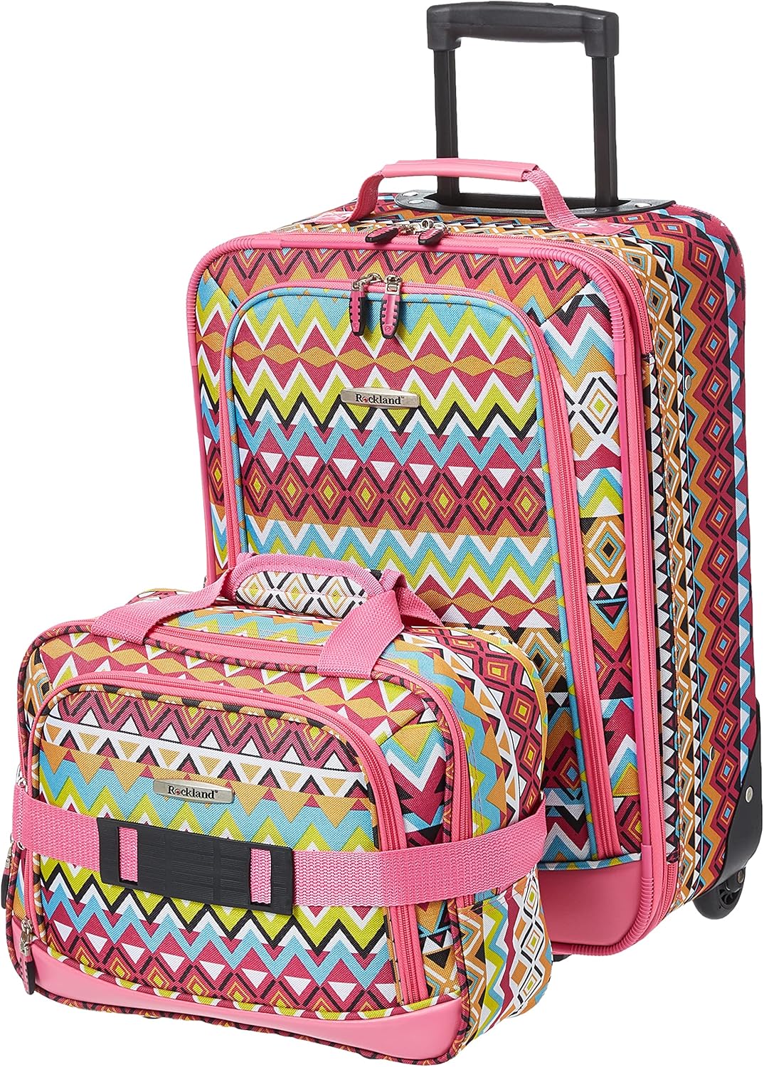 2-Piece Softside Upright Luggage Set with Cabin Bag & Smooth-Running Wheels