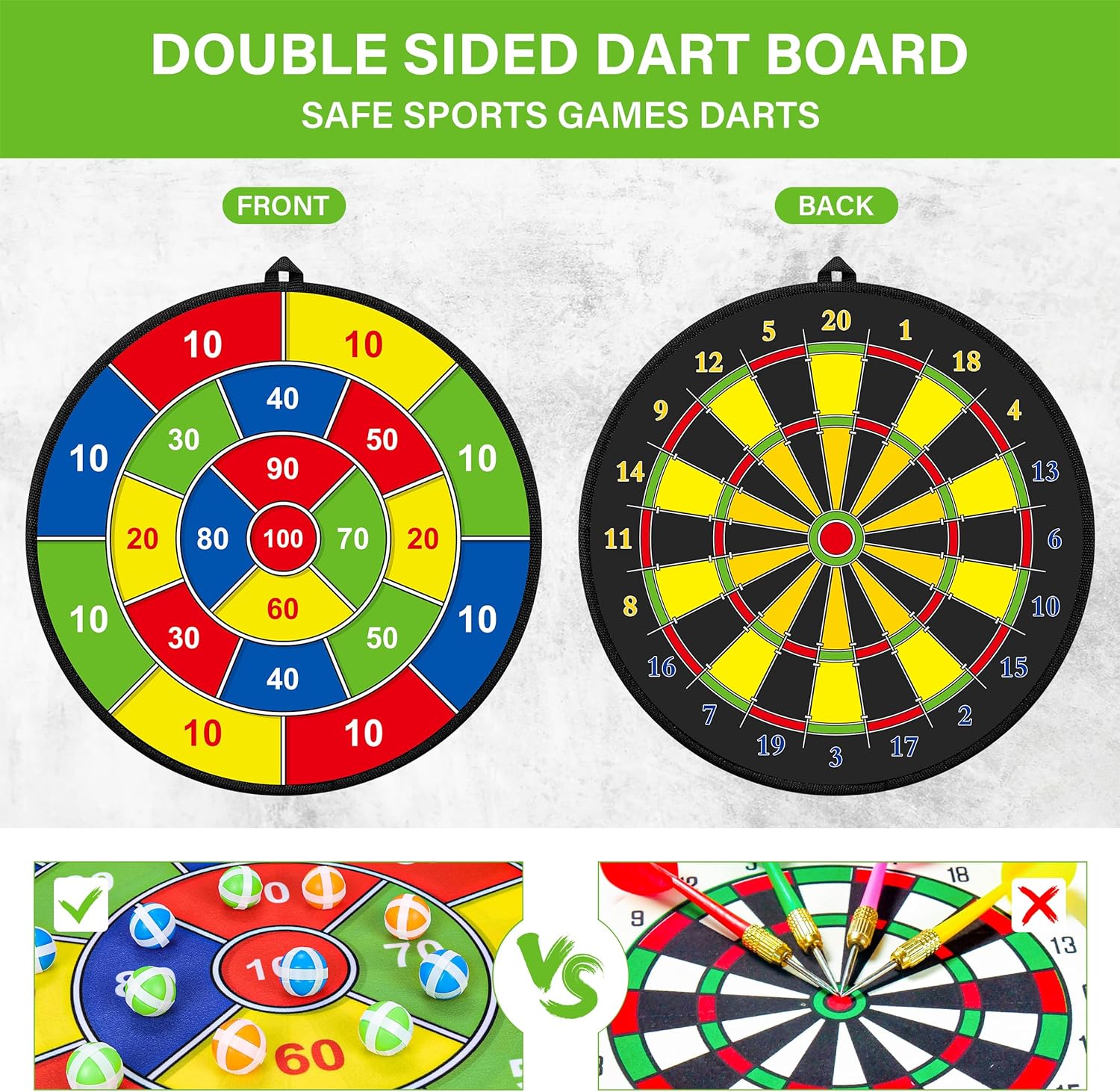 Large Double-Sided Dartboard for Children – Play, Learn, and Relax
