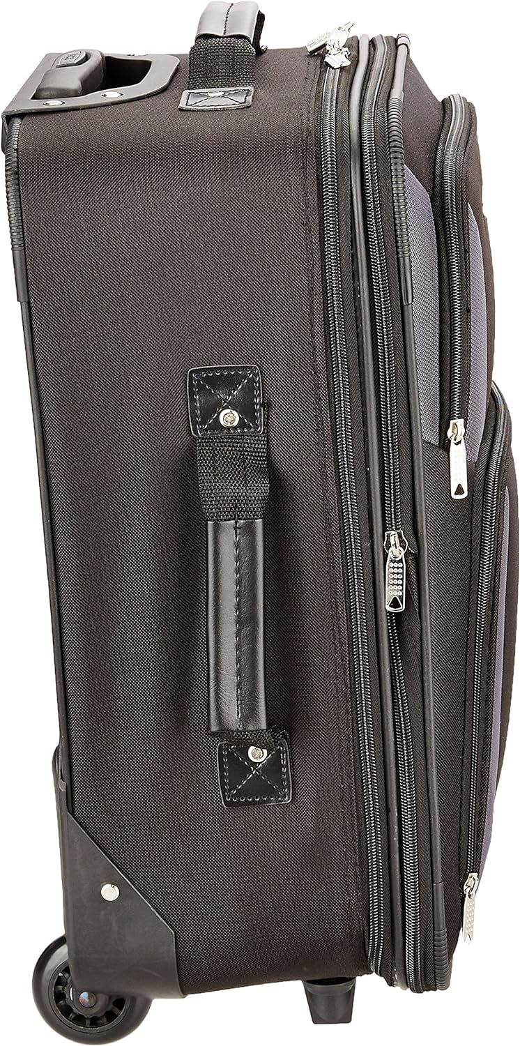 2-Piece Softside Upright Luggage Set with Cabin Bag & Smooth-Running Wheels