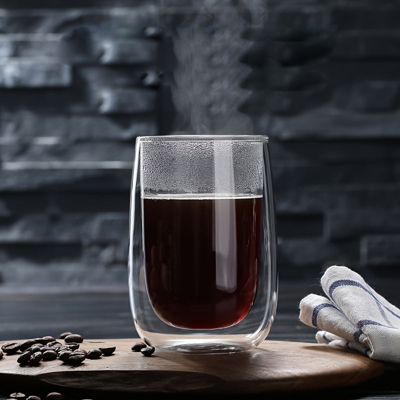 Set of 4 Double-Walled Glasses – 350ml Glass for Hot and Cold Drinks