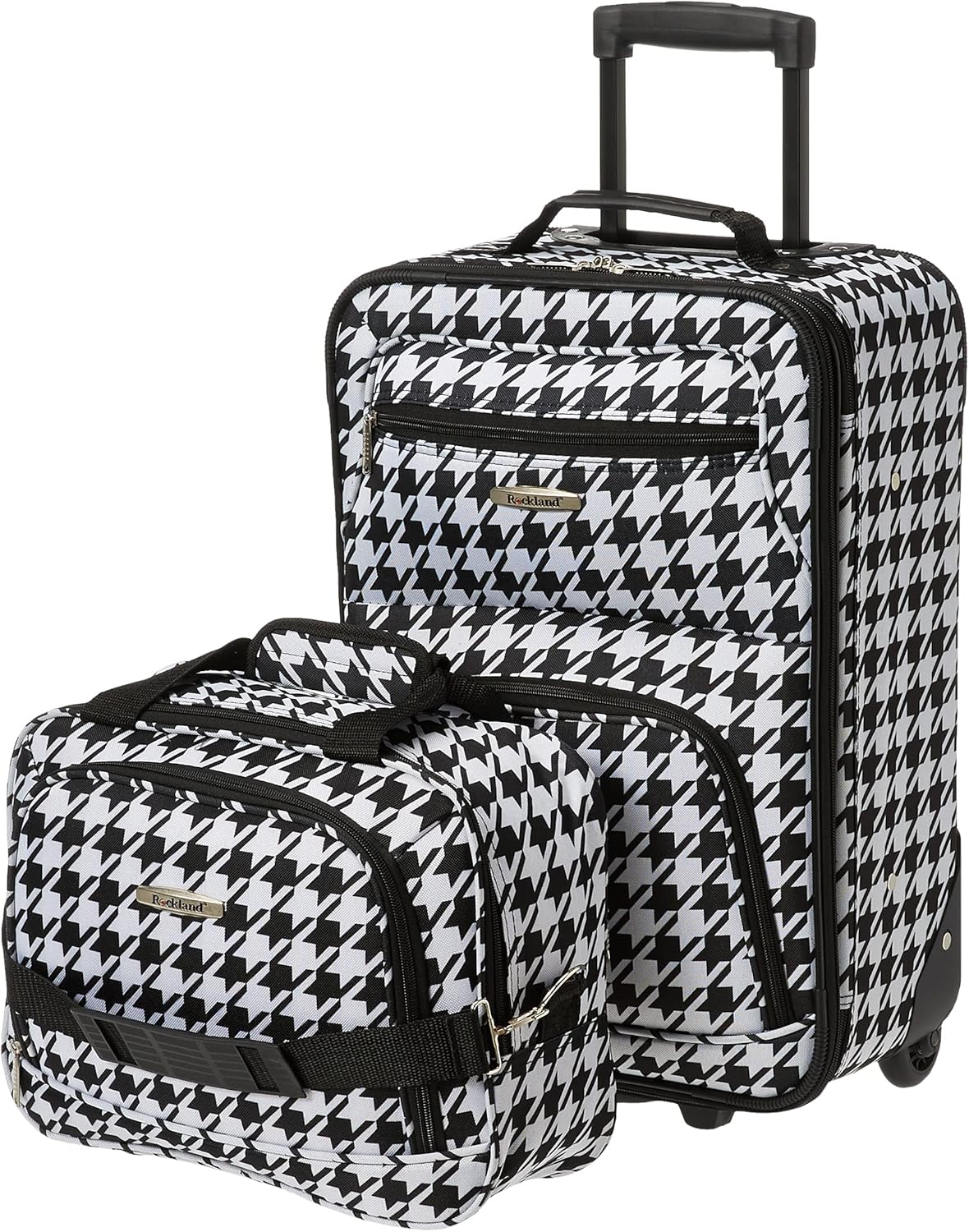 2-Piece Softside Upright Luggage Set with Cabin Bag & Smooth-Running Wheels