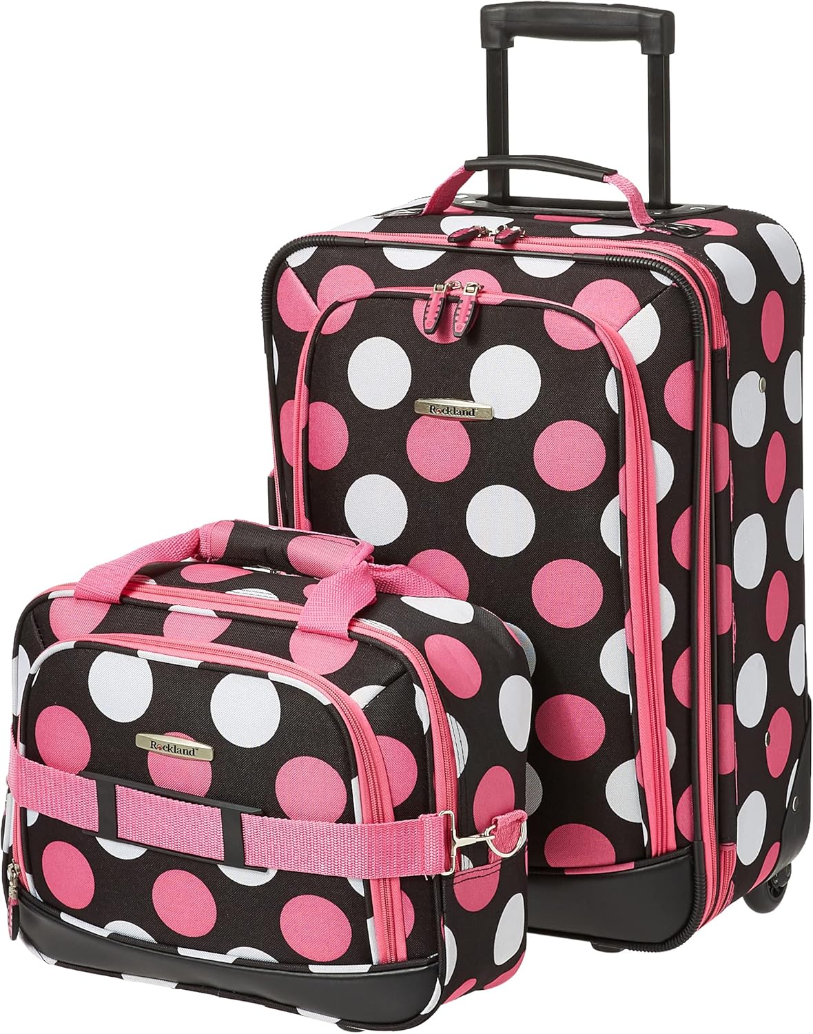 2-Piece Softside Upright Luggage Set with Cabin Bag & Smooth-Running Wheels