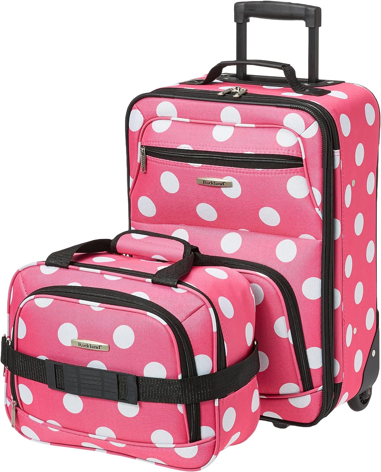 2-Piece Softside Upright Luggage Set with Cabin Bag & Smooth-Running Wheels