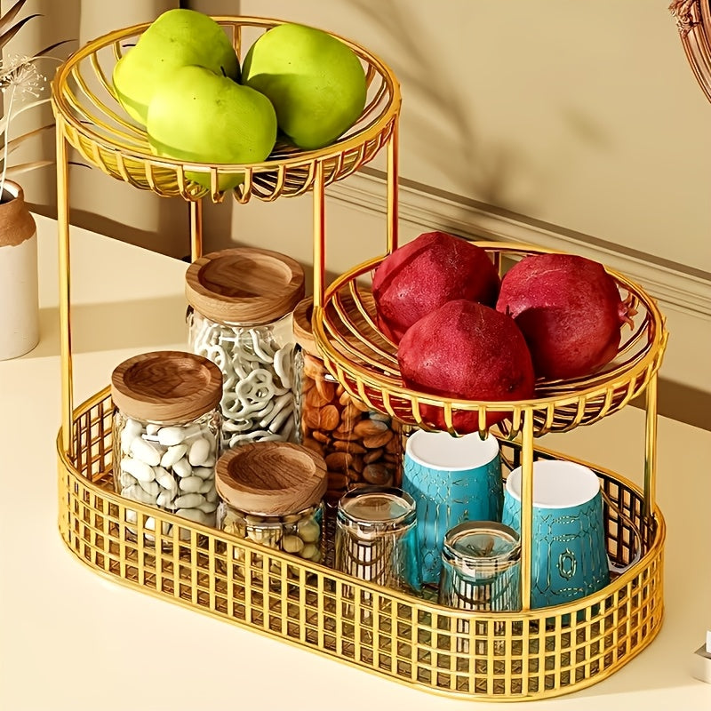 GoldenTier 3-Tier Fruit Basket – Elegant and Practical