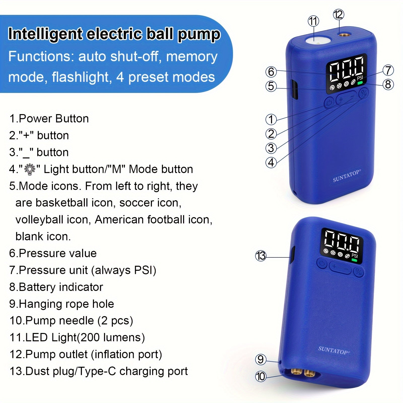 Automatic Ball Pump 20 PSI – Quick and Convenient for Various Sports Balls