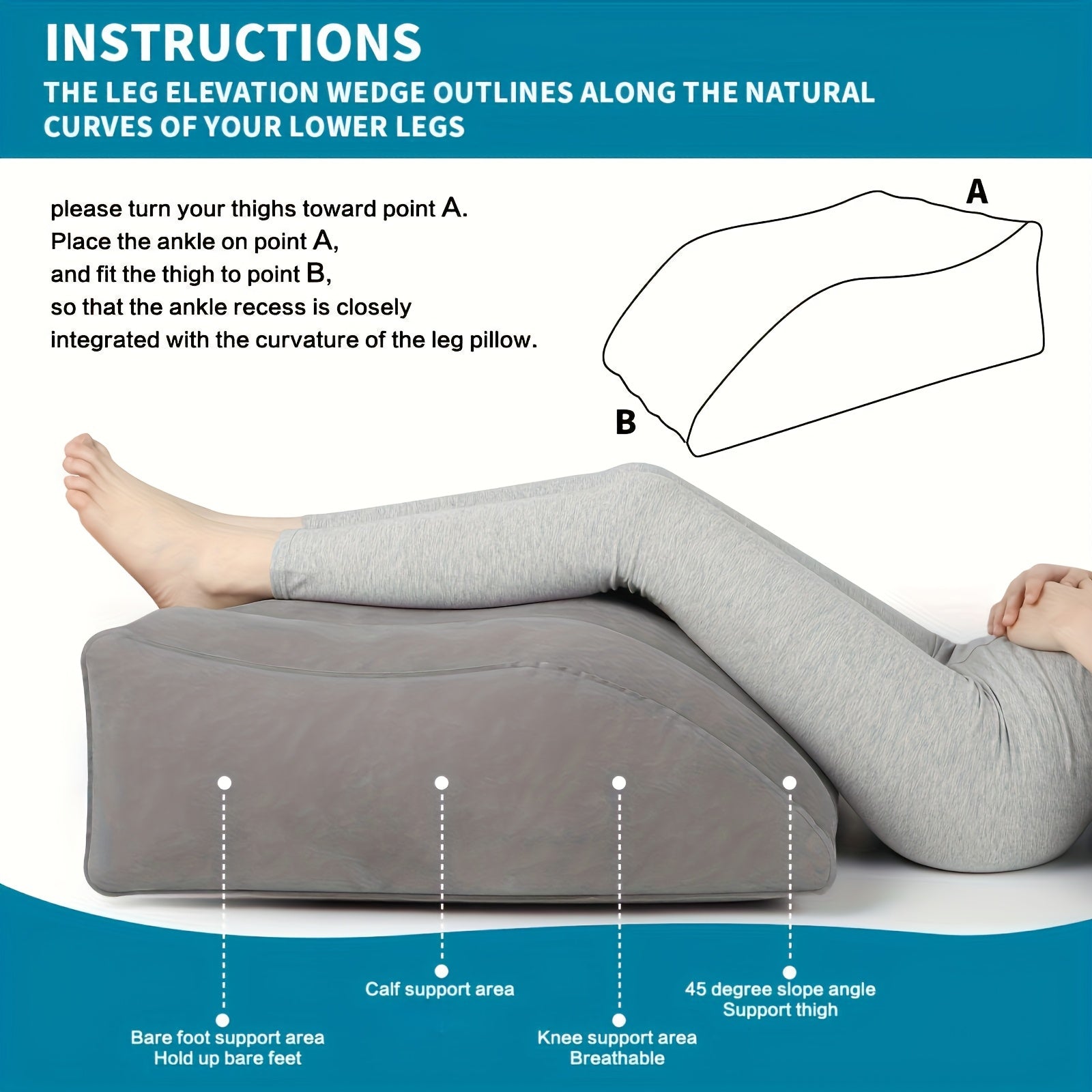 Inflatable Leg Elevation Cushion - For Improved Blood Circulation, Ideal for Sleeping