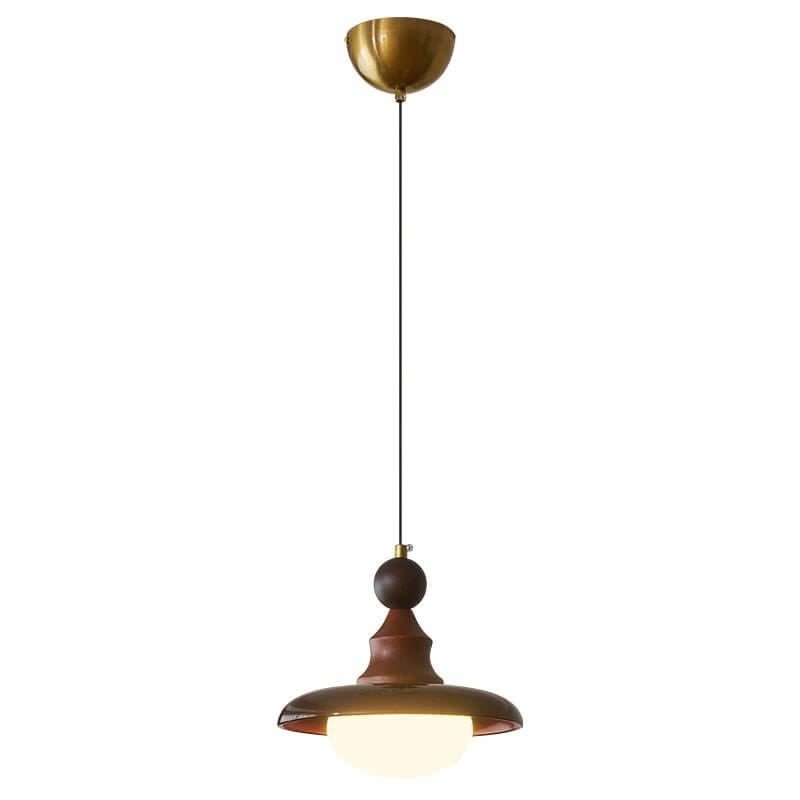 Pendant Light with Wooden Accents