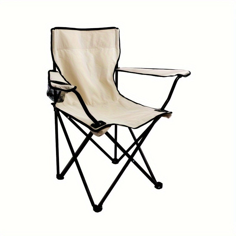Foldable Camping Chair with Side Pocket - Durable Steel Frame for Outdoor Activities