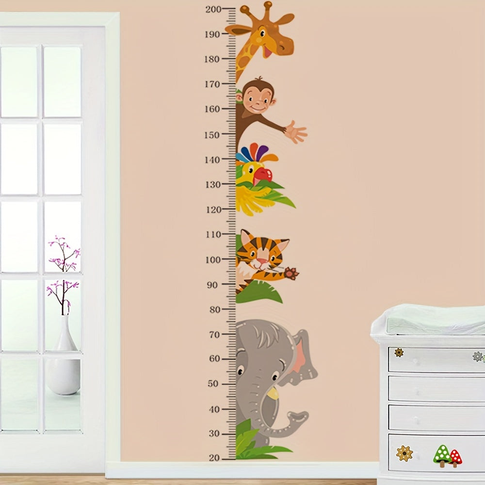 Animal Growth Chart Wall Stickers - Playful Measurement for Children