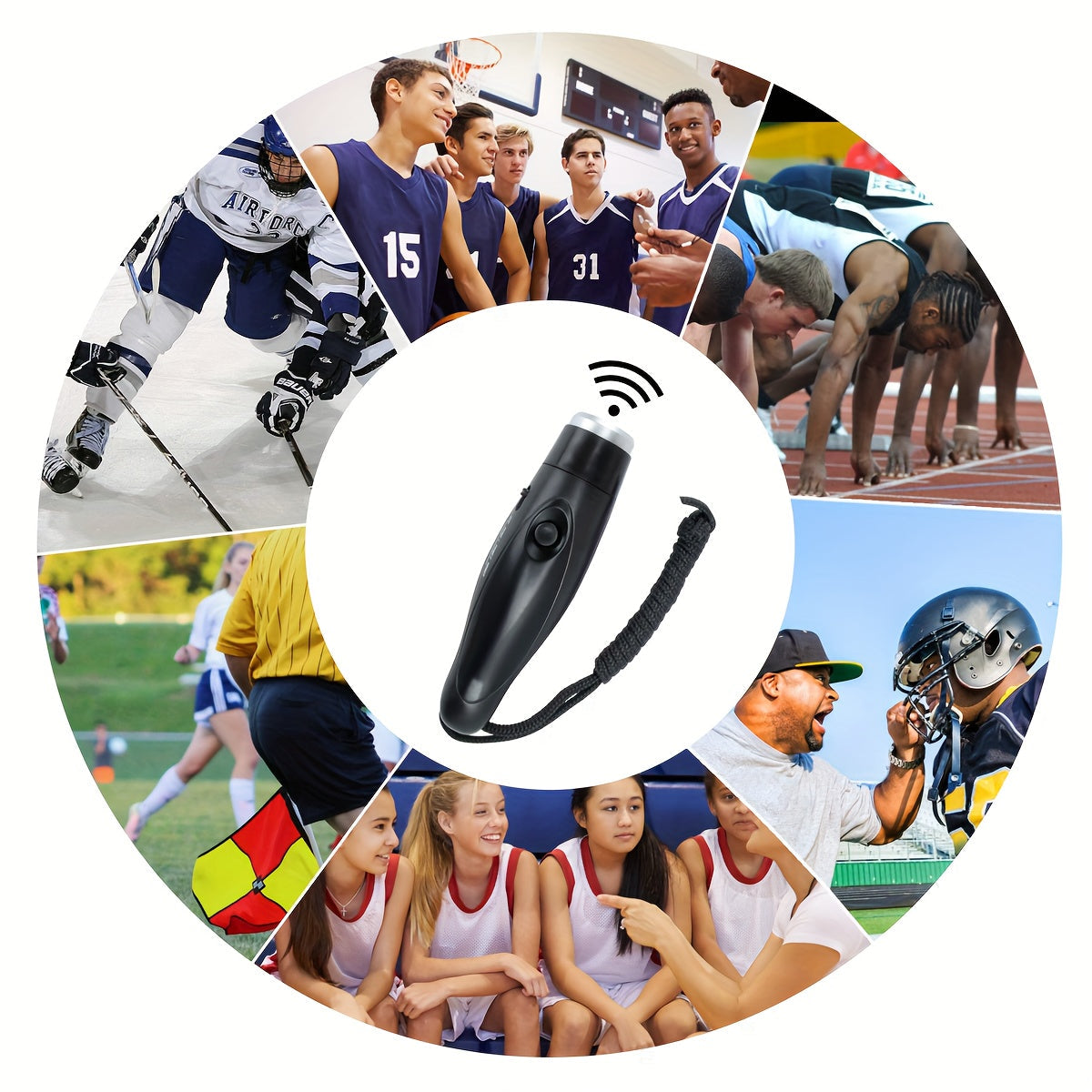 Electronic Whistle for Coaches and Referees – Handheld Whistle with 3 Tone Options and Lanyard