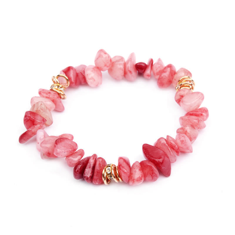 Stylish Bracelet Made of Natural Stones and Crystal Beads - Celine