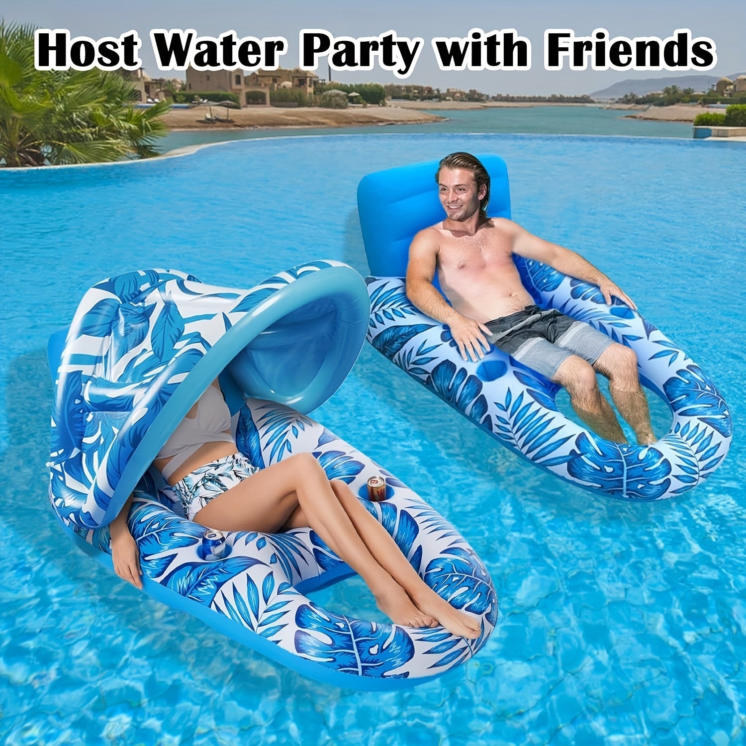 TropiFloat Inflatable Swim Ring – Relax with Sturdy Backrest