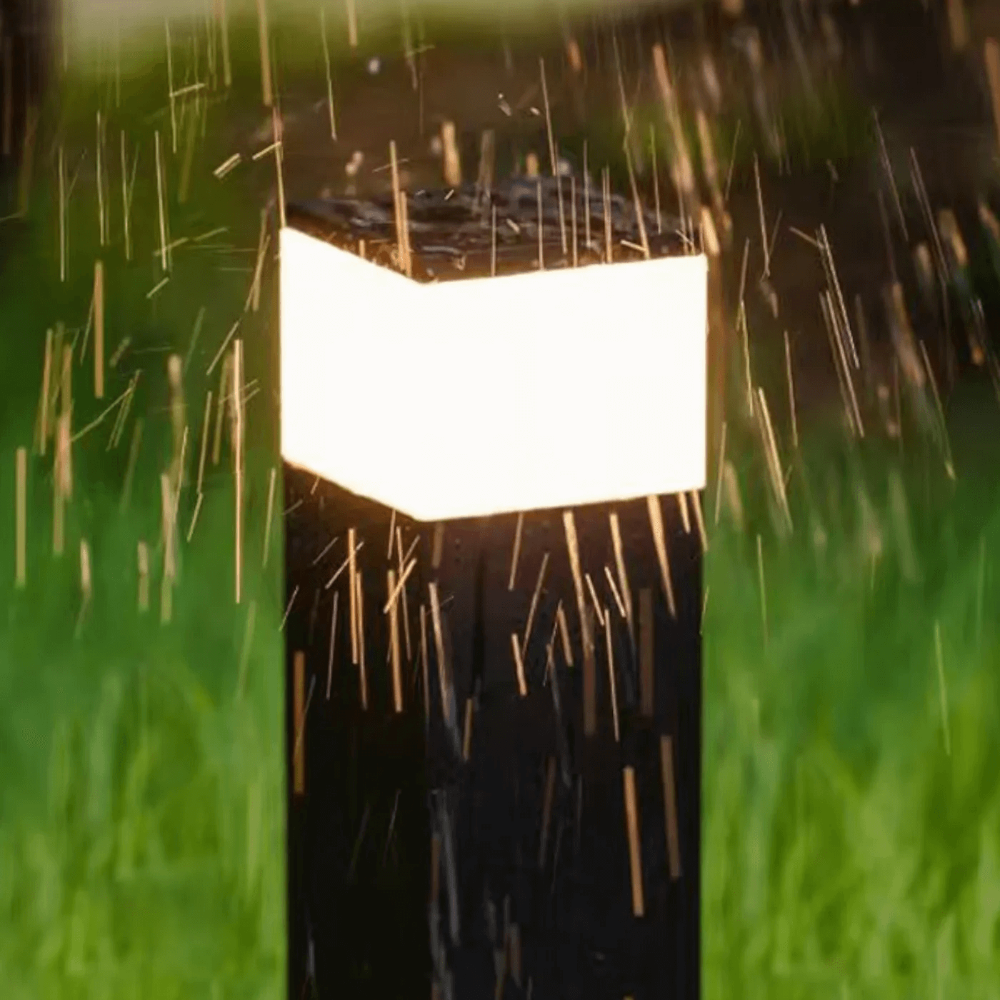 LED Outdoor Lamp - Rectangular Metal Design