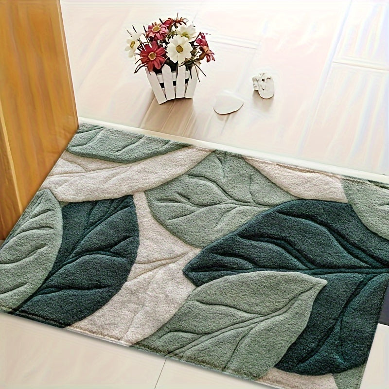 Leaf Bathroom Mat – Absorbent, Plush, and Comfortable for the Bathroom