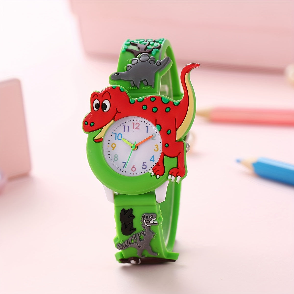 Dinosaur Kids' Watch - Fun Cartoon Tyrannosaurus Rex with Silicone Strap