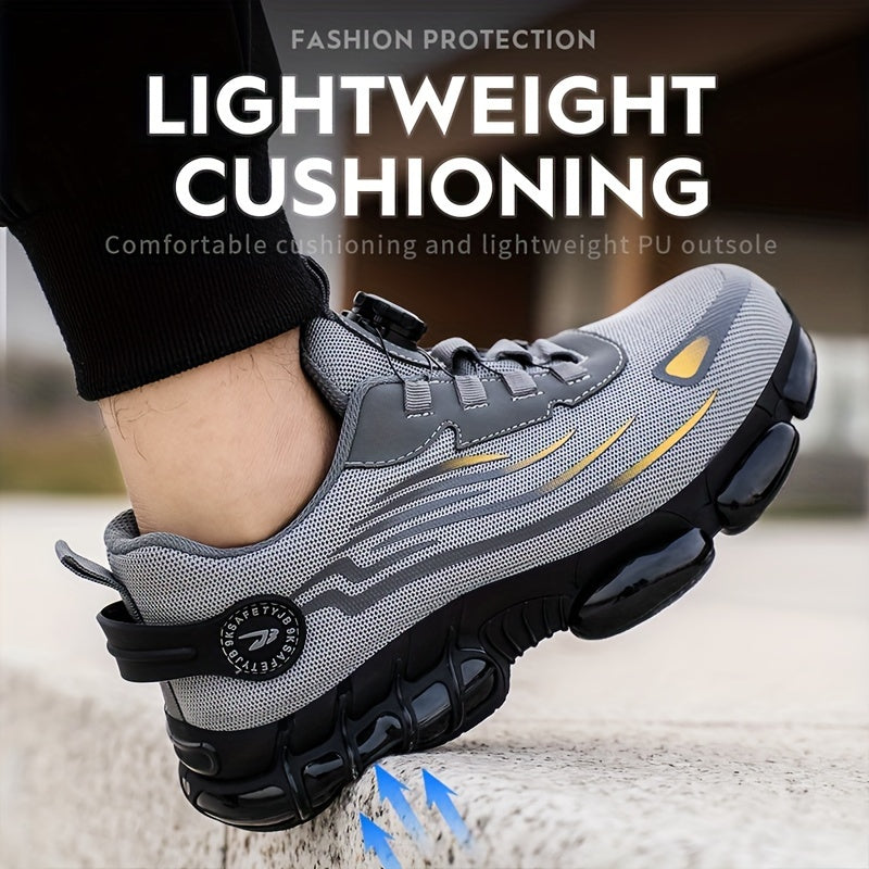 Safe Work Shoes for Men - Breathable and Slip-Resistant with Rotating Buckle