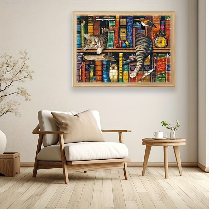 Cat on Bookshelf Puzzle – For Puzzle Enthusiasts and Cat Lovers