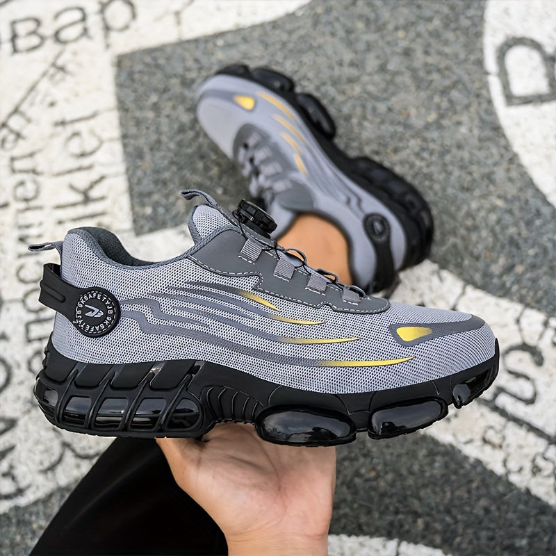 Safe Work Shoes for Men - Breathable and Slip-Resistant with Rotating Buckle